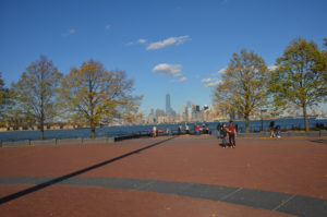 Plaza behind the statue