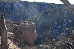 View of the Viewpoint and its piled rock construction.