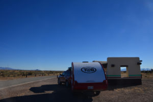 Rest area near Gage NM. The picnic shelters mimic adobe construction.