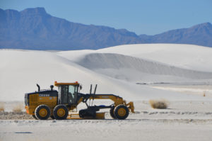 The "roads" here on the edge of the dunes are graded smooth and sand piled along the sides.